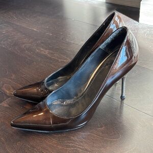 Stuart Weitzman Shiny Brown Heels